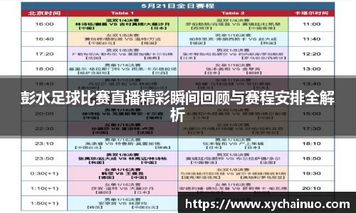 彭水足球比赛直播精彩瞬间回顾与赛程安排全解析
