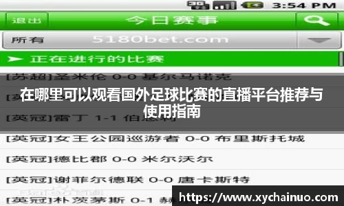 在哪里可以观看国外足球比赛的直播平台推荐与使用指南
